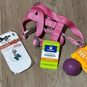 Top Paw Pink Adjustable Dog Harness Bundle NWT